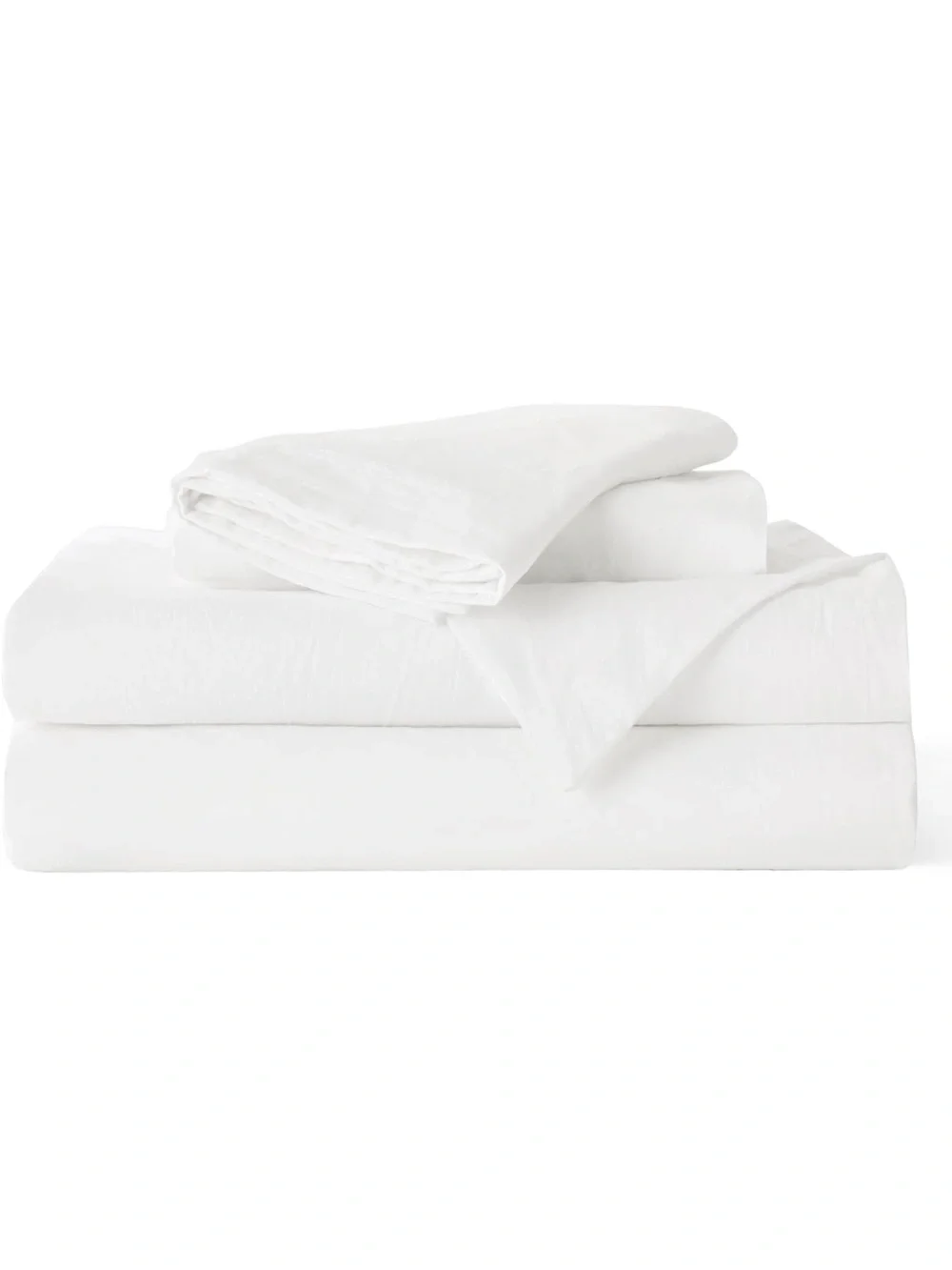 NEW Bedsure 100% Washed Cotton Duvet Cover Set (Natural White, Queen, 90